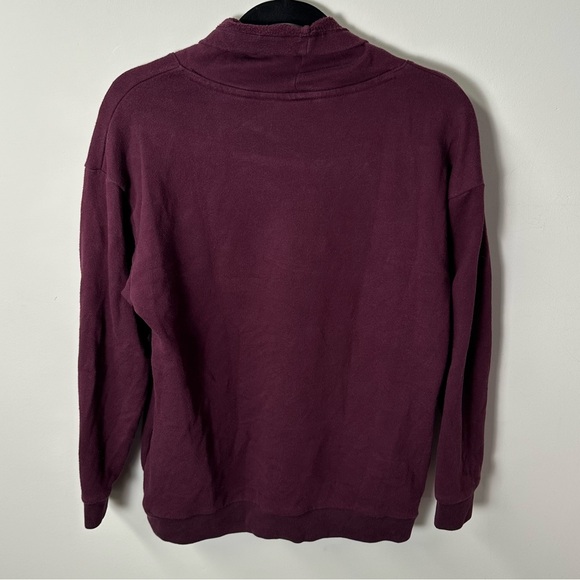 Y2K PINK BY VS women's burgundy black graphic cozy mockneck crewneck, XS. - Picture 2 of 2
